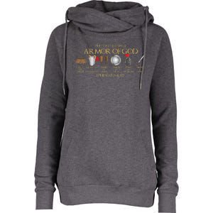 Put on the Full Armor of God Shield Ephesians 611 Christian Womens Funnel Neck Pullover Hood