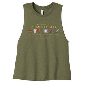 Put on the Full Armor of God Shield Ephesians 611 Christian Women's Racerback Cropped Tank