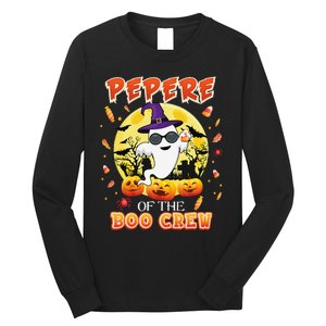 Pepere Of The Boo Crew Halloween Cute Ghost Pumpkin Scary Long Sleeve Shirt