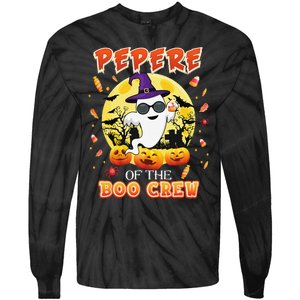 Pepere Of The Boo Crew Halloween Cute Ghost Pumpkin Scary Tie-Dye Long Sleeve Shirt