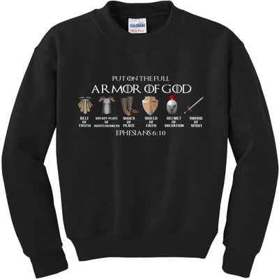 Put On The Full Armor Of God Belt Of Truth Breast Plate Of Kids Sweatshirt