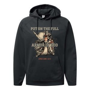 Put On The Full Armor Of God Christian Religious Quote Performance Fleece Hoodie