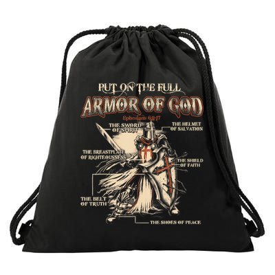 Put On The Full Armor Of God Jesus Drawstring Bag