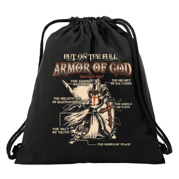 Put On The Full Armor Of God Jesus Drawstring Bag