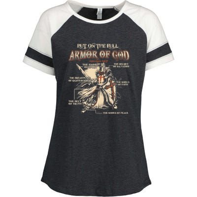 Put On The Full Armor Of God Jesus Enza Ladies Jersey Colorblock Tee