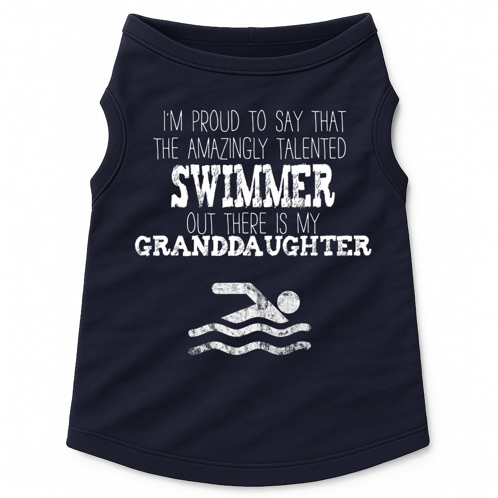Proud Of Talented Swimmer Granddaughter Doggie Tank