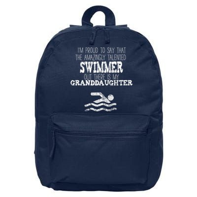 Proud Of Talented Swimmer Granddaughter 16 in Basic Backpack