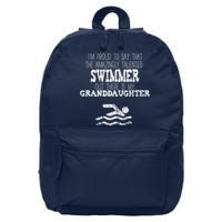 Proud Of Talented Swimmer Granddaughter 16 in Basic Backpack
