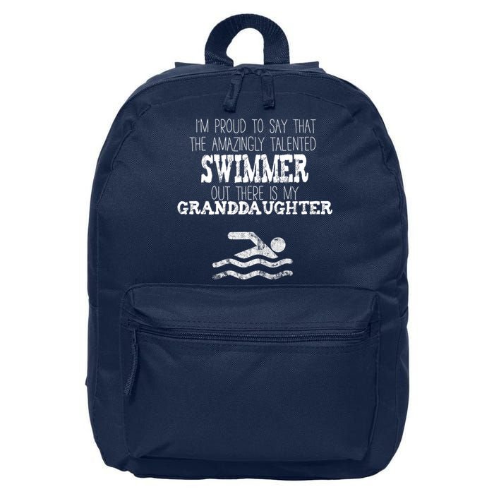 Proud Of Talented Swimmer Granddaughter 16 in Basic Backpack