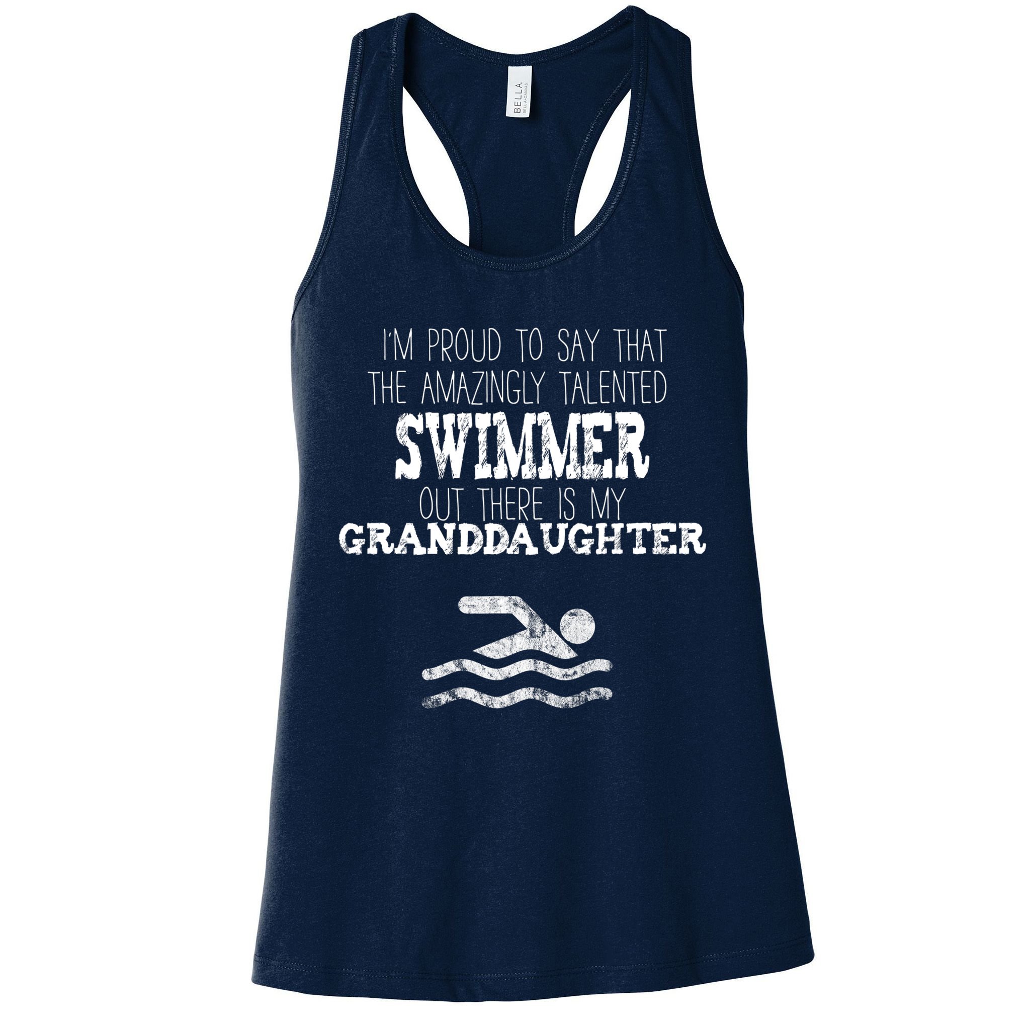 Proud Of Talented Swimmer Granddaughter Womens Tank Top