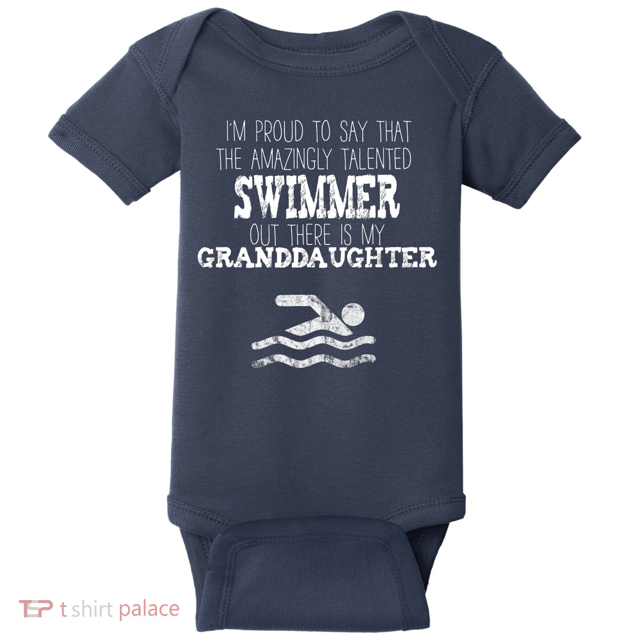 Proud Of Talented Swimmer Granddaughter Baby Bodysuit