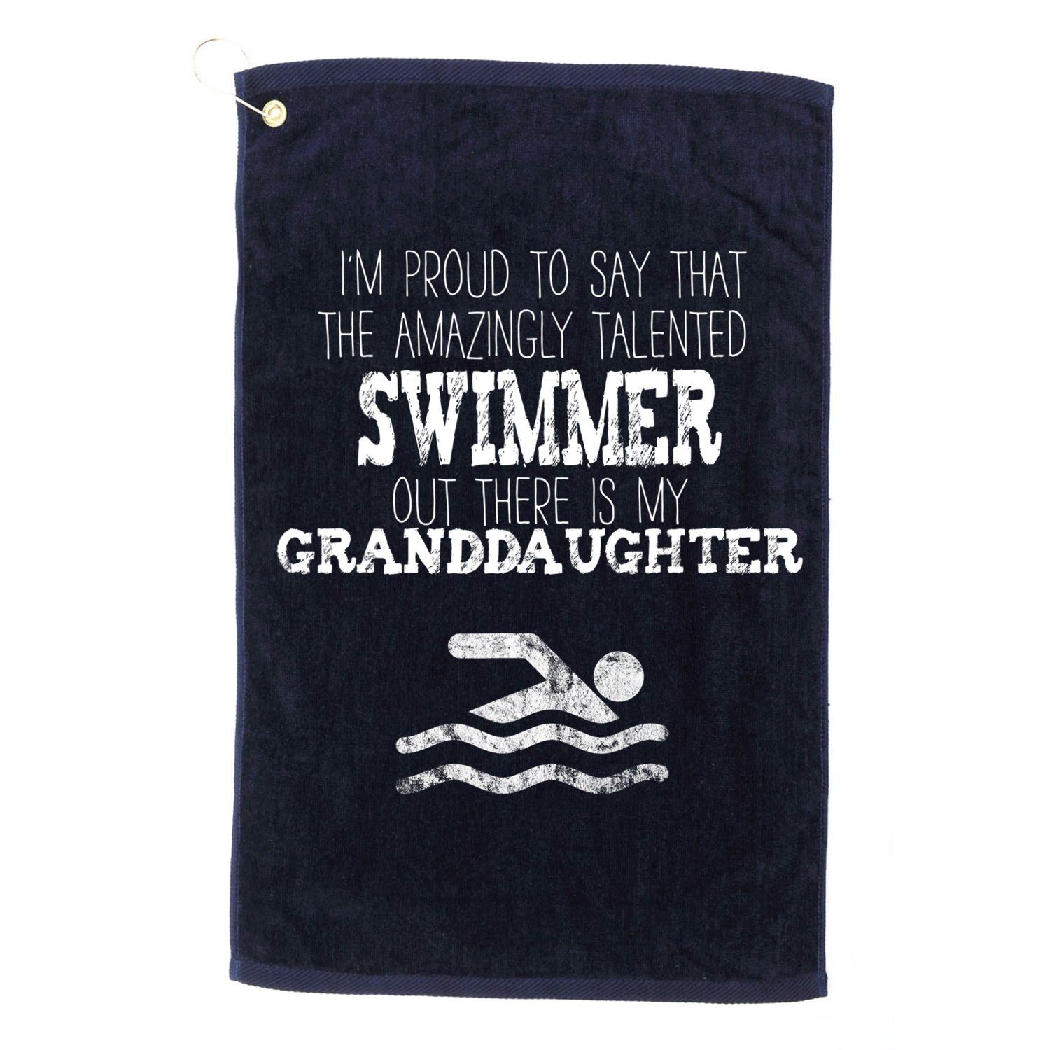 Proud Of Talented Swimmer Granddaughter Golf Towel