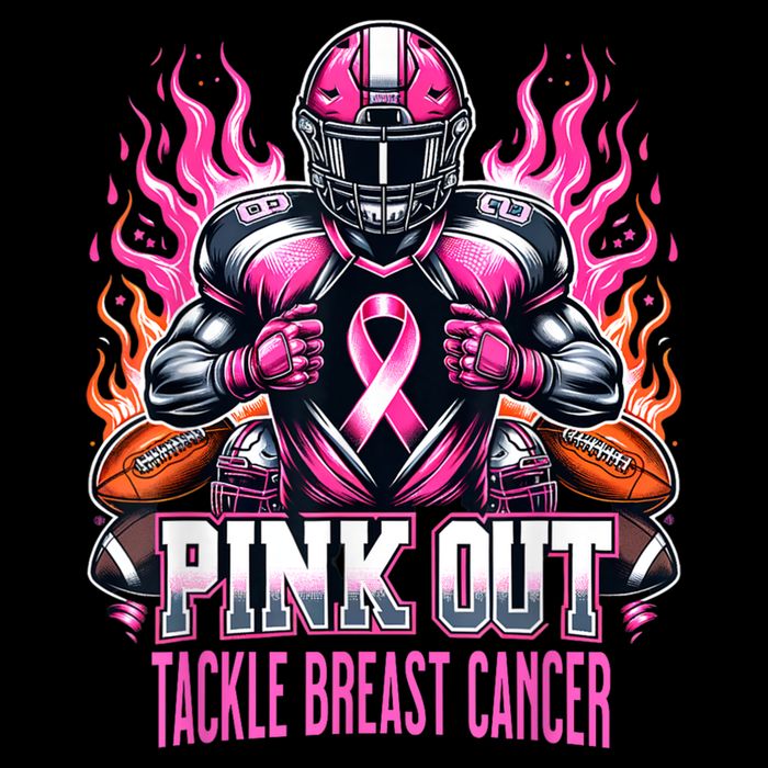 Pink Out Tackle Breast Cancer Awareness Football Apron