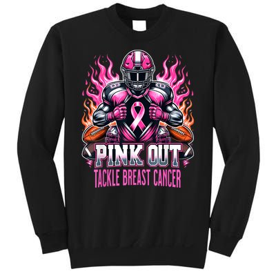 Pink Out Tackle Breast Cancer Awareness Football Sweatshirt