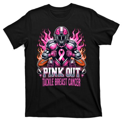 Pink Out Tackle Breast Cancer Awareness Football T-Shirt