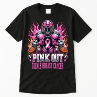 Pink Out Tackle Breast Cancer Awareness Football Tall T-Shirt