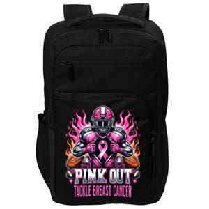 Pink Out Tackle Breast Cancer Awareness Football Impact Tech Backpack