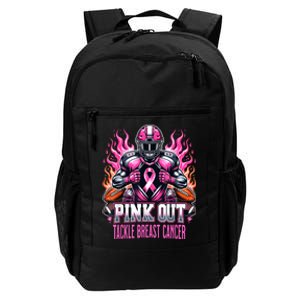 Pink Out Tackle Breast Cancer Awareness Football Daily Commute Backpack