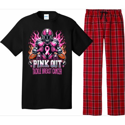 Pink Out Tackle Breast Cancer Awareness Football Pajama Set