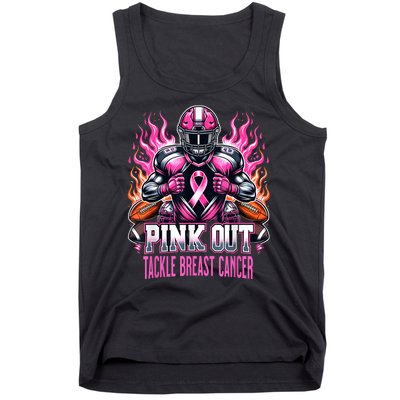 Pink Out Tackle Breast Cancer Awareness Football Tank Top