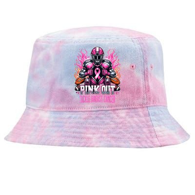 Pink Out Tackle Breast Cancer Awareness Football Tie-Dyed Bucket Hat