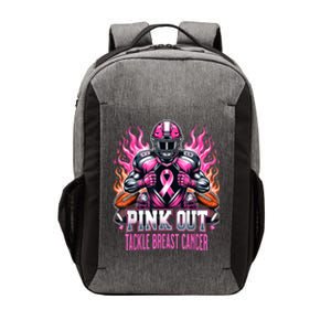 Pink Out Tackle Breast Cancer Awareness Football Vector Backpack