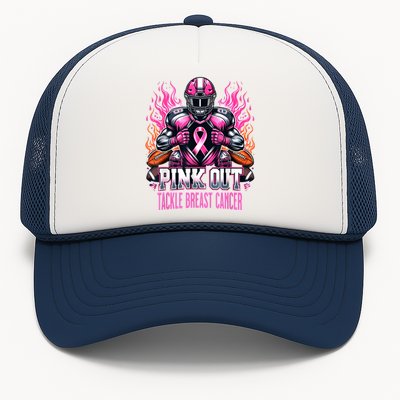 Pink Out Tackle Breast Cancer Awareness Football Trucker Hat