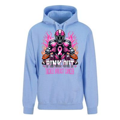 Pink Out Tackle Breast Cancer Awareness Football Unisex Surf Hoodie