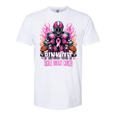 Pink Out Tackle Breast Cancer Awareness Football Softstyle CVC T-Shirt