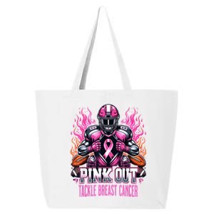 Pink Out Tackle Breast Cancer Awareness Football 25L Jumbo Tote