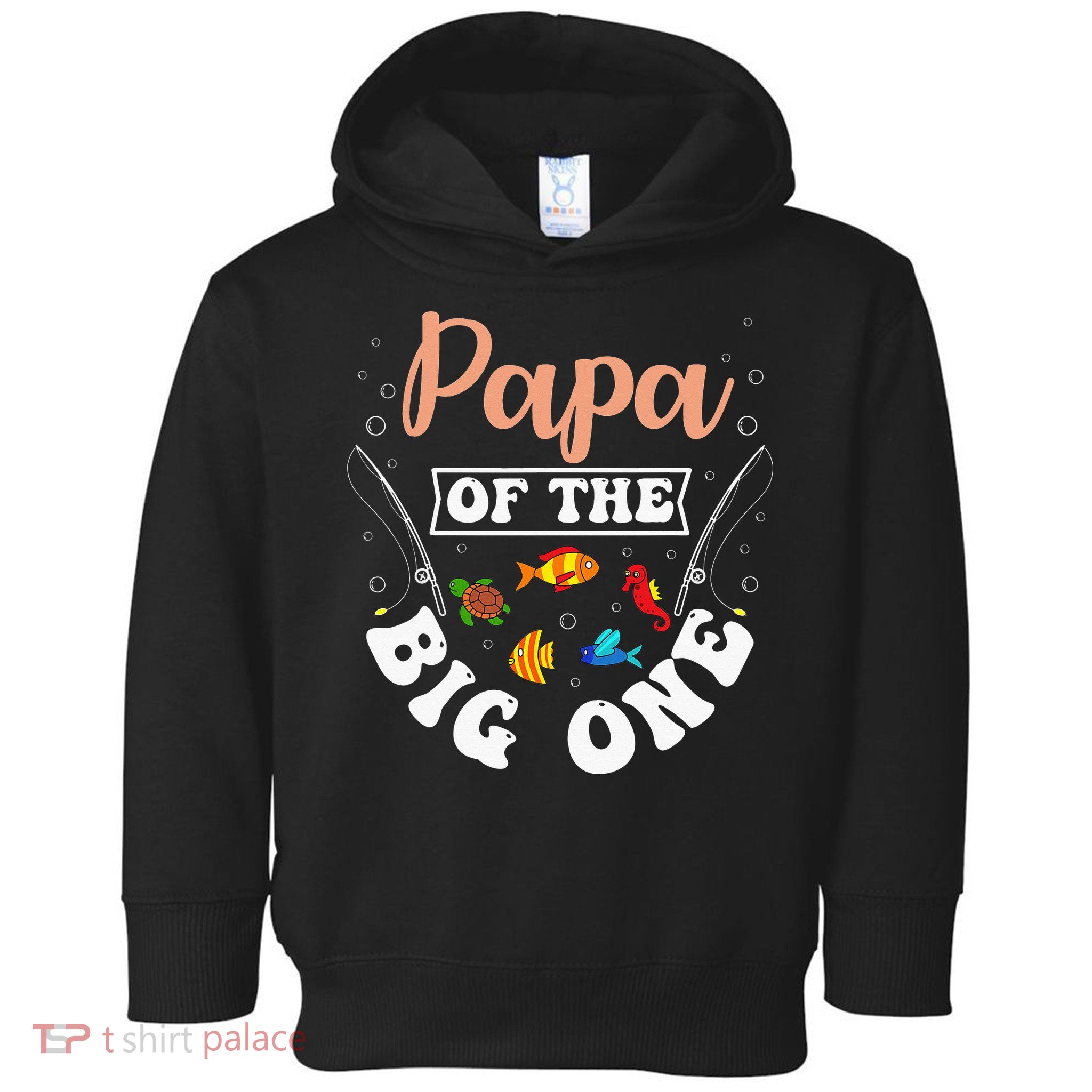 Papa Of The Big One Fishing Birthday Party Bday Celebration Toddler Hoodie