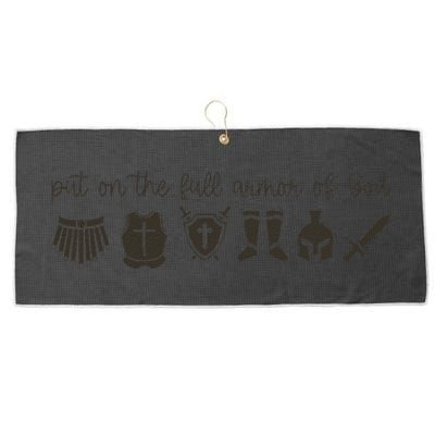 Put On The Full Armor Ofgod Christian Jesus Faith Large Microfiber Waffle Golf Towel