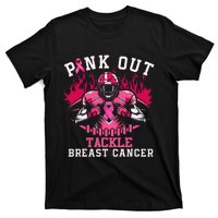 Pin.K Out Tackle Breast Cancer Awareness Football Pin.K Ribbon T-Shirt