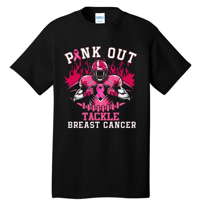 Pin.K Out Tackle Breast Cancer Awareness Football Pin.K Ribbon Tall T-Shirt