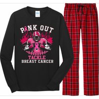 Pin.K Out Tackle Breast Cancer Awareness Football Pin.K Ribbon Long Sleeve Pajama Set