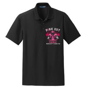 Pin.K Out Tackle Breast Cancer Awareness Football Pin.K Ribbon Dry Zone Grid Polo