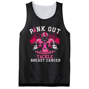 Pin.K Out Tackle Breast Cancer Awareness Football Pin.K Ribbon Mesh Reversible Basketball Jersey Tank