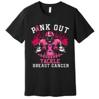 Pin.K Out Tackle Breast Cancer Awareness Football Pin.K Ribbon Premium T-Shirt