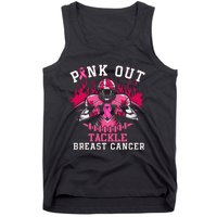 Pin.K Out Tackle Breast Cancer Awareness Football Pin.K Ribbon Tank Top