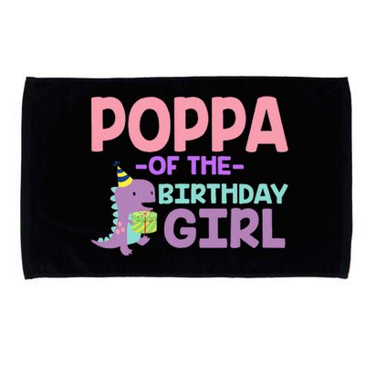 Poppa Of The Birthday For Girl Saurus Rex Dinosaur Party Microfiber Hand Towel