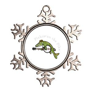 Pickin On The Pike Graphic For Music Loving Fisherman Metallic Star Ornament