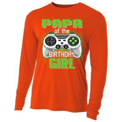 Papa Of The Birthday Video Game Bday Top Gamer Party Gift Cooling Performance Long Sleeve Crew