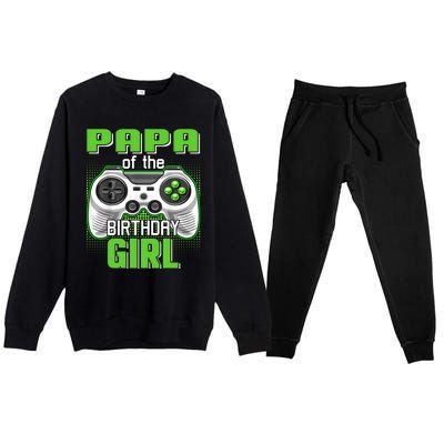 Papa Of The Birthday Video Game Bday Top Gamer Party Gift Premium Crewneck Sweatsuit Set