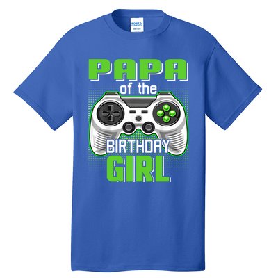 Papa Of The Birthday Video Game Bday Top Gamer Party Gift Tall T-Shirt