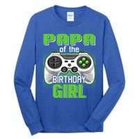 Papa Of The Birthday Video Game Bday Top Gamer Party Gift Tall Long Sleeve T-Shirt