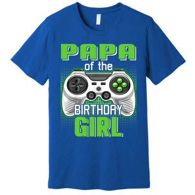 Papa Of The Birthday Video Game Bday Top Gamer Party Gift Premium T-Shirt