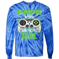 Papa Of The Birthday Video Game Bday Top Gamer Party Gift Tie-Dye Long Sleeve Shirt