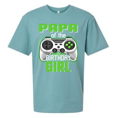 Papa Of The Birthday Video Game Bday Top Gamer Party Gift Sueded Cloud Jersey T-Shirt