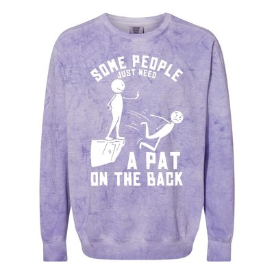 Pat On The Back Funny Colorblast Crewneck Sweatshirt