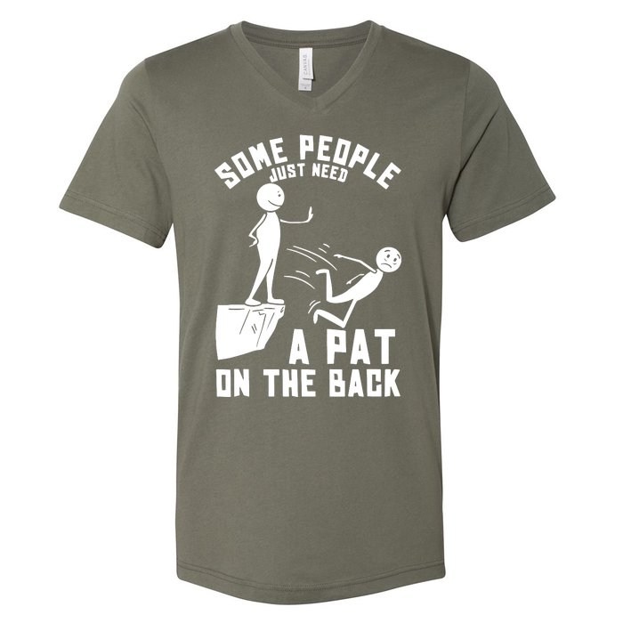 Pat On The Back Funny V-Neck T-Shirt